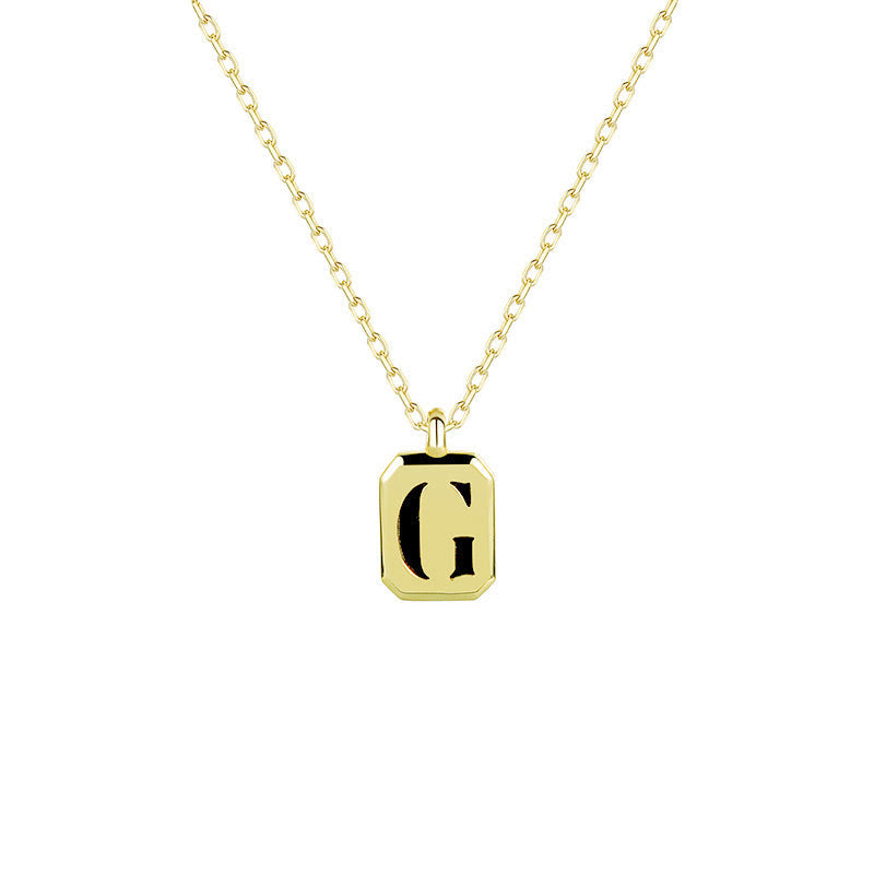Collier Initiale Personnalisable en Or Olivenorma - Obsidienne - G - image 10