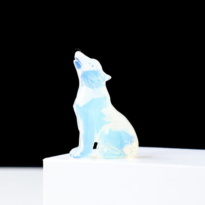 Décoration en pierres précieuses en cristal naturel Olivenorma Petit garçon loup - Opalite - image 17