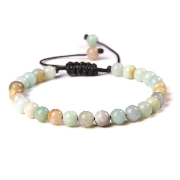 Bracelet tressé en perles de pierre naturelle de 6 mm Olivenorma