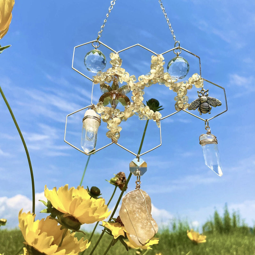 Décoration murale en nid d'abeille en cristal Olivenorma