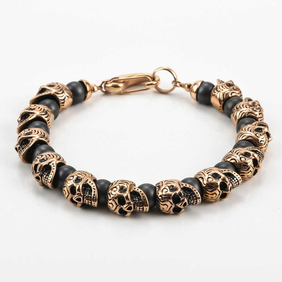 Bracelet Olivenorma en acier inoxydable fait main avec œil de tigre naturel