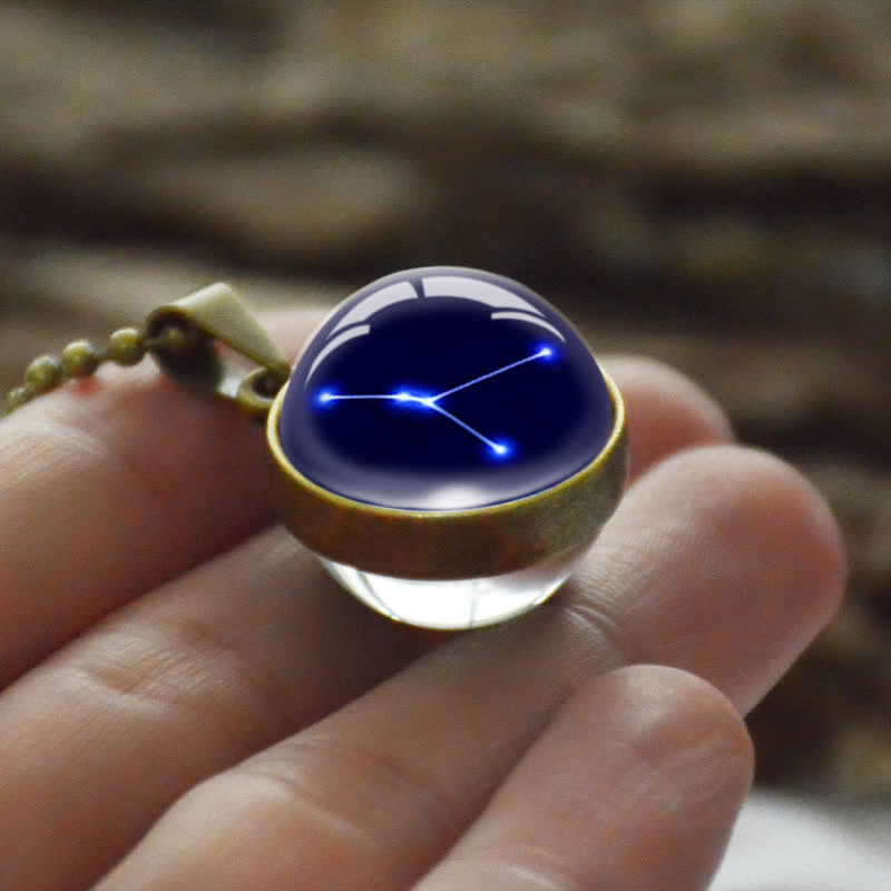 Collier en verre étoilé avec étoile du zodiaque Olivenorma