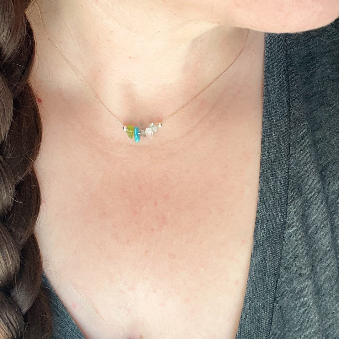 Collier ras du cou signe du zodiaque en pierre naturelle Olivenorma