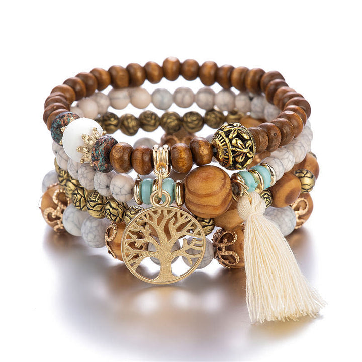Ensemble de bracelets en perles Olivenorma Bohême Arbre de Vie (4 pièces) 
