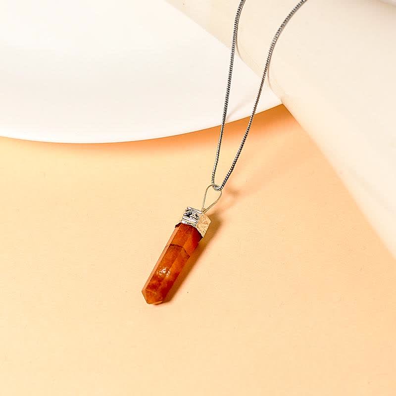 Collier pendentif crayon cornaline naturelle en Olivenorma