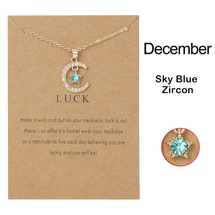 Collier créatif avec pierre de naissance du mois Olivenorma - Décembre-Zircon bleu ciel - image 12