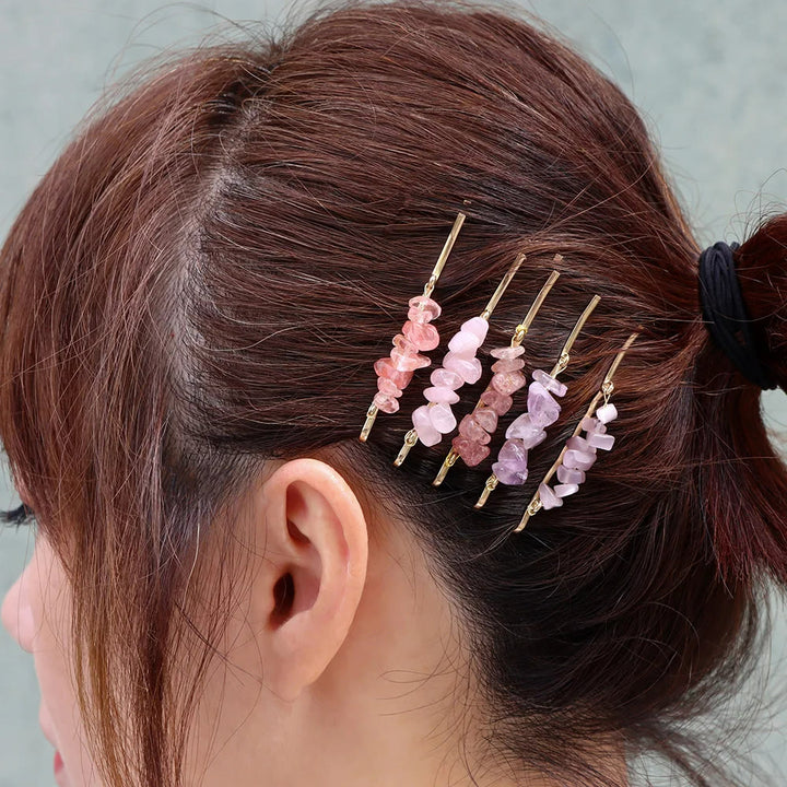 Lot de 5 épingles à cheveux en cristal de guérison Olivenorma