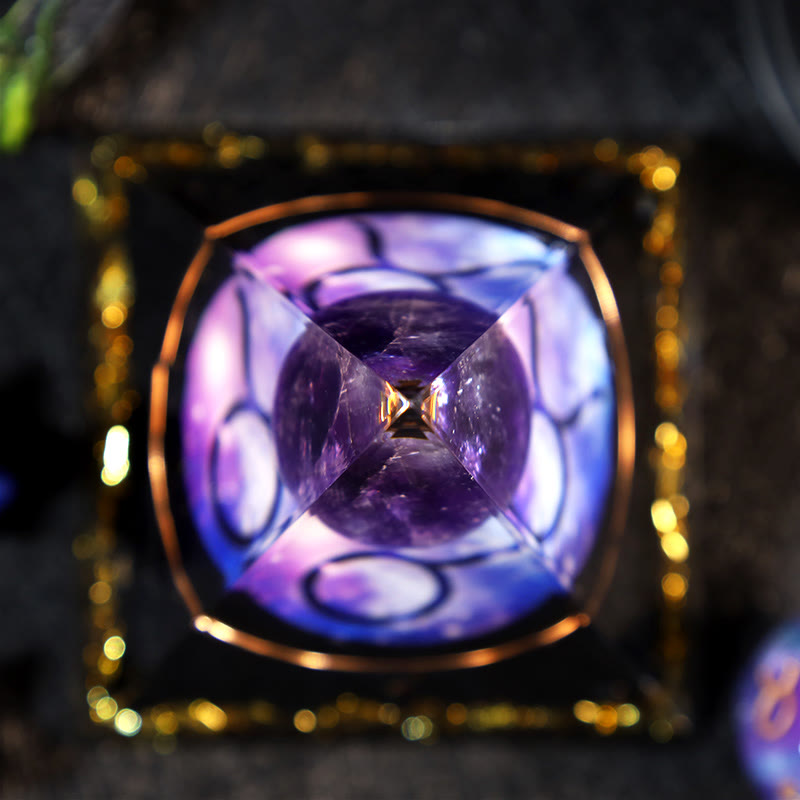 Boule d'améthyste Olivenorma Gravier d'obsidienne Pyramide d'orgone du zodiaque Taureau 