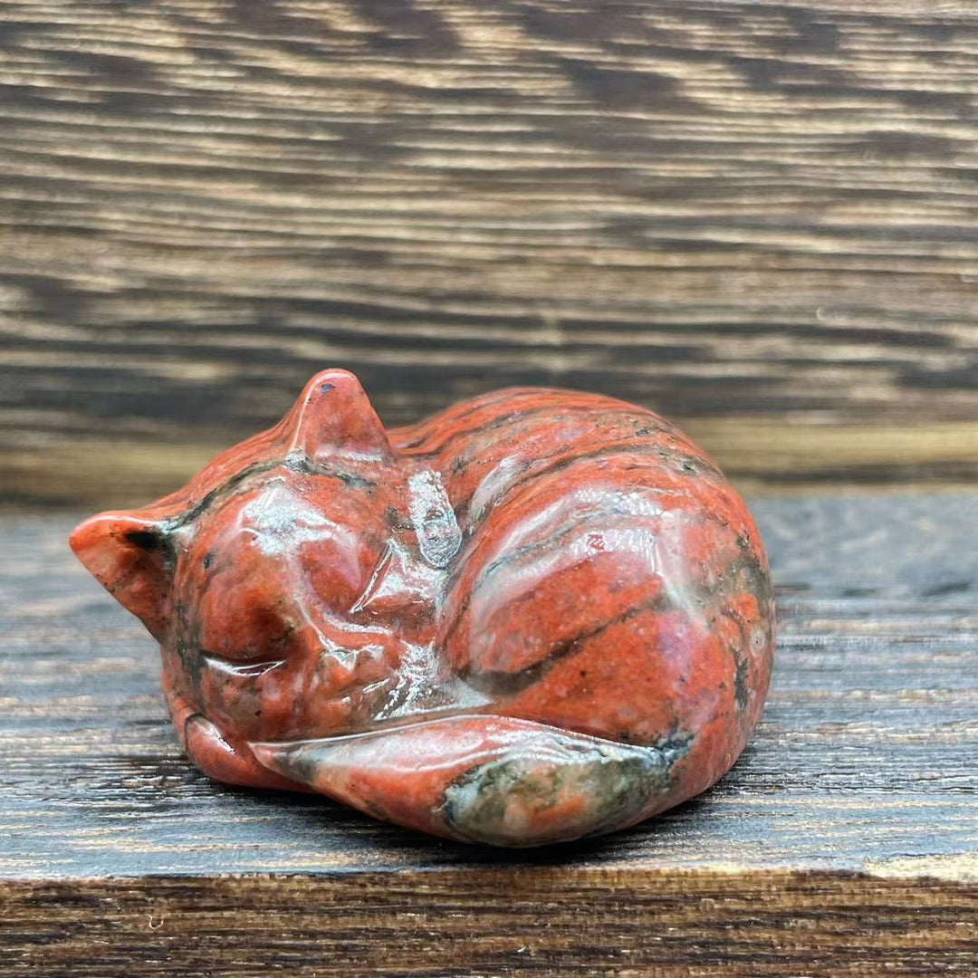 Décoration en pierre précieuse pour chat en cristal naturel Olivenorma de 4 cm