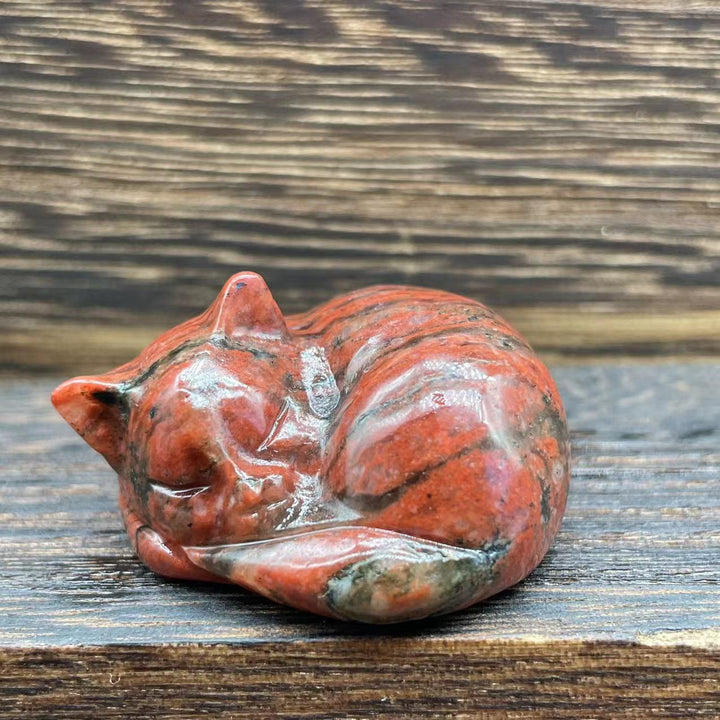 Décoration en pierre précieuse pour chat en cristal naturel Olivenorma de 4 cm