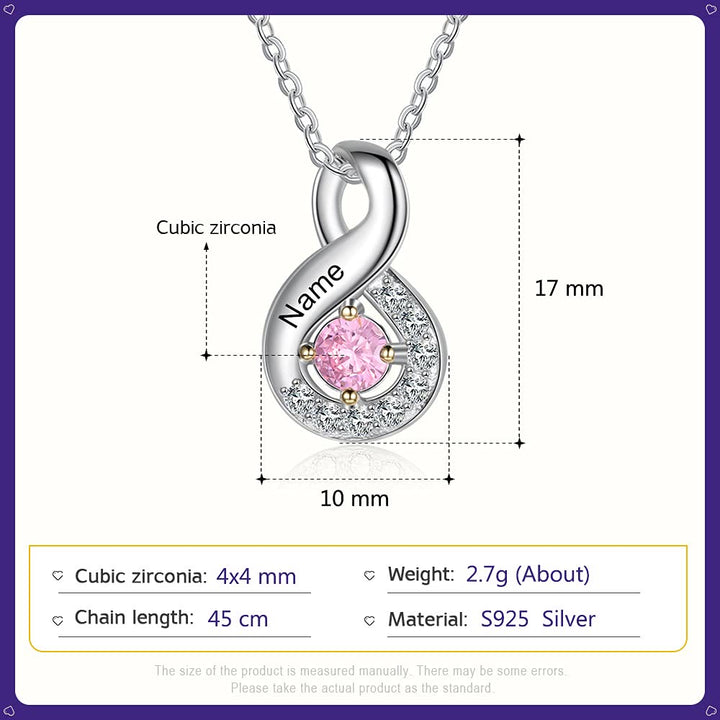 Collier avec pierre de naissance gravée pour femme Olivenorma