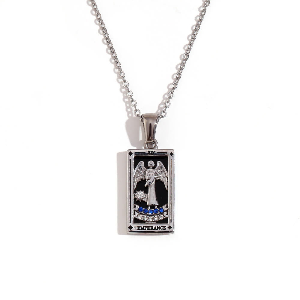 Collier de cartes de tarot en acier inoxydable plaqué or 18 carats Olivenorma 