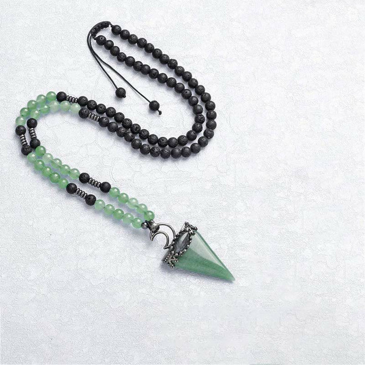 Collier pendentif en forme de triangle en cristal naturel Olivenorma