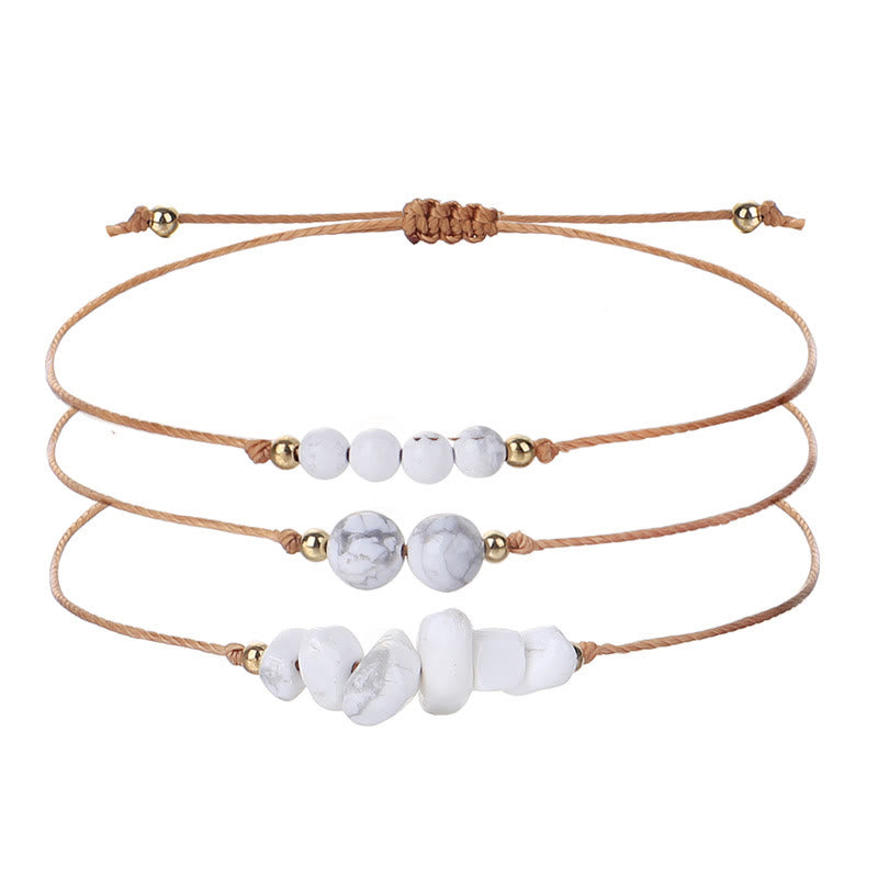Ensemble de bracelets tressés en perles de gravier Olivenorma 