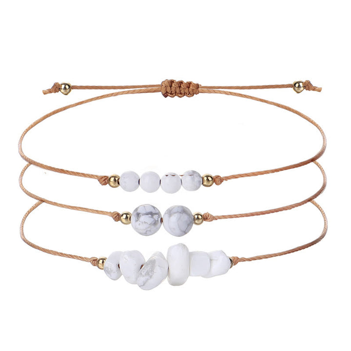 Ensemble de bracelets tressés en perles de gravier Olivenorma 