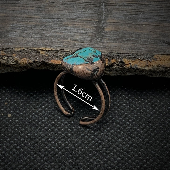 Bague ajustable en pierre brute irrégulière naturelle Olivenorma avec douze pierres de naissance