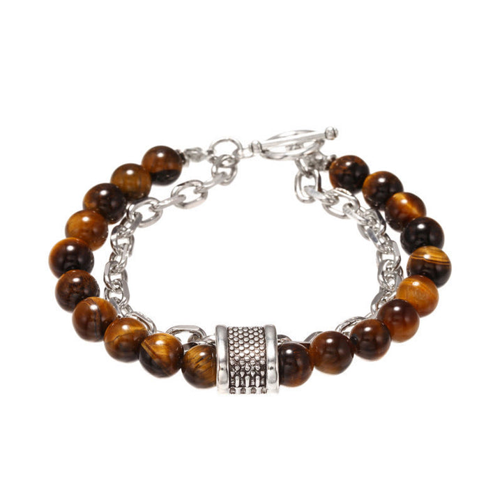 Bracelet pour homme Olivenorma Punk Frosted Stone Combinaison Forme géométrique 