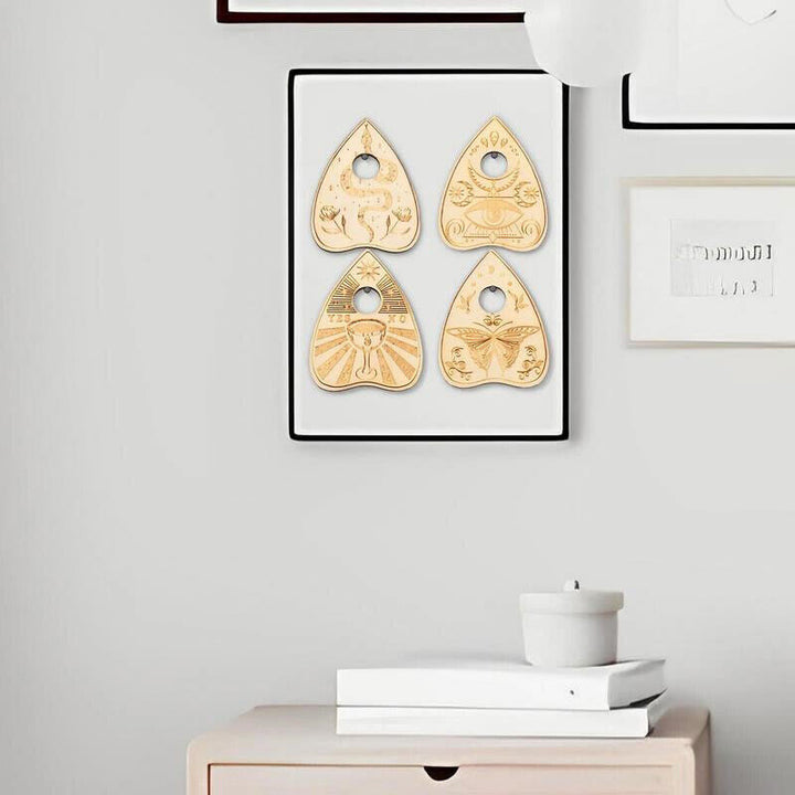 Olivenorma Lot de 4 plateaux à boules de cristal en bois Étagère à cristaux