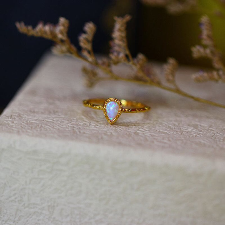 Bague Opale Vintage Olivenorma "Goutte d'Eau"