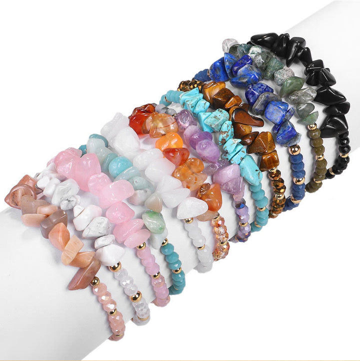Bracelet en fil de gravier et cristal de Bohème Olivenorma