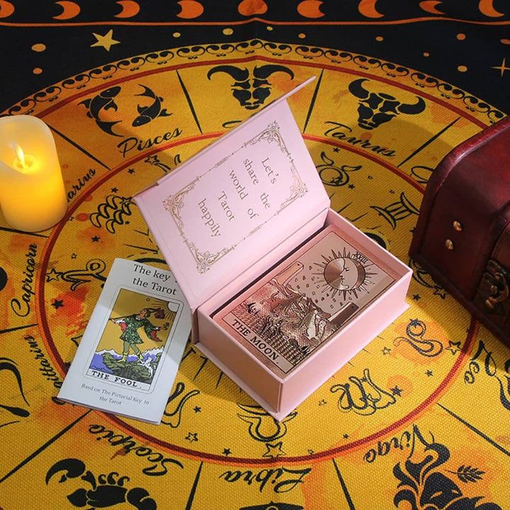 Cartes de tarot en feuille d'or rose bronzante Olivenorma