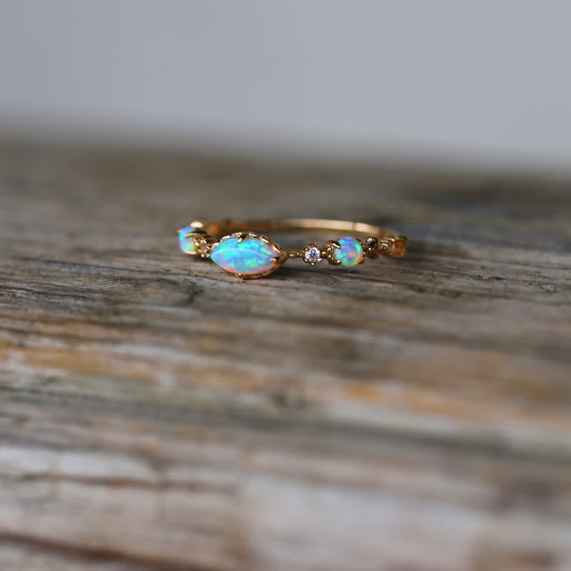 Olivenorma « Amour et Sincérité » - Bague Vintage Opale Reki