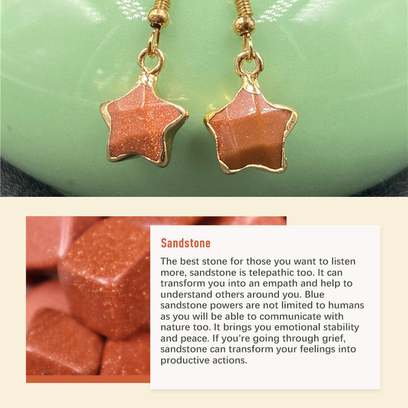 Boucles d'oreilles en pierre de cristal naturel