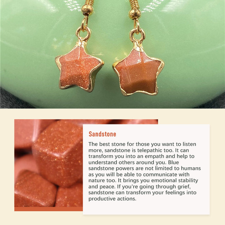 Boucles d'oreilles en pierre de cristal naturel