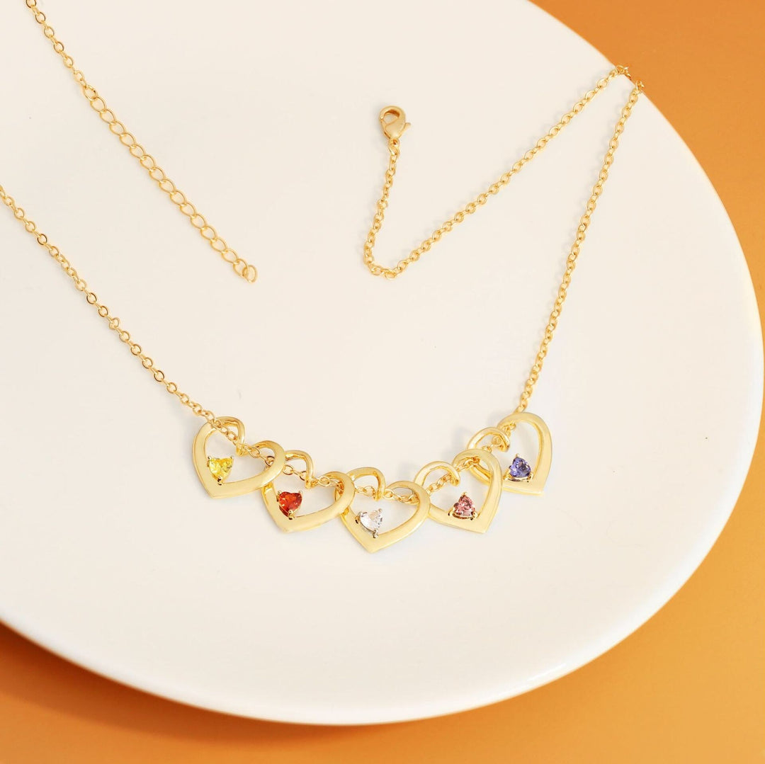 Collier avec pendentif en forme de cœur en cristal et pierre de naissance pour maman Olivenorma