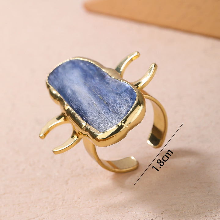 Bague ajustable de guérison à double lune en cyanite Olivenorma