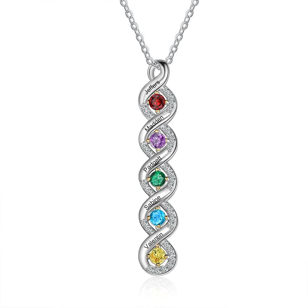 Collier avec pierre de naissance gravée pour femme Olivenorma