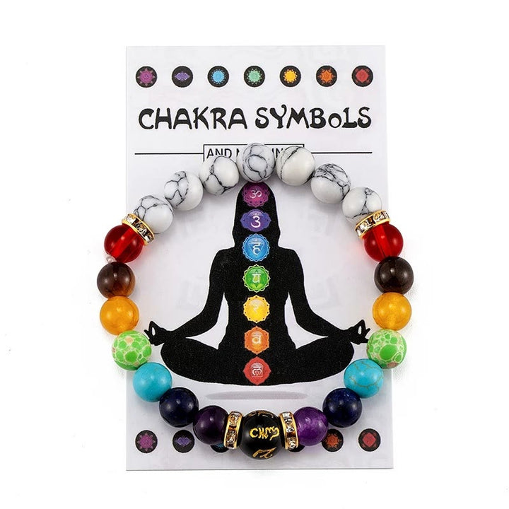 Bracelet de guérison des chakras en cristal naturel pour le soulagement de l'anxiété Olivenorma 