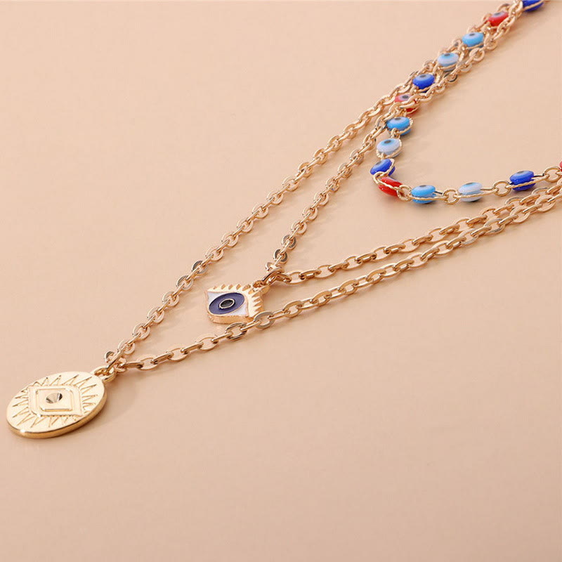 Collier multicouches en époxy contre le mauvais œil Olivenorma
