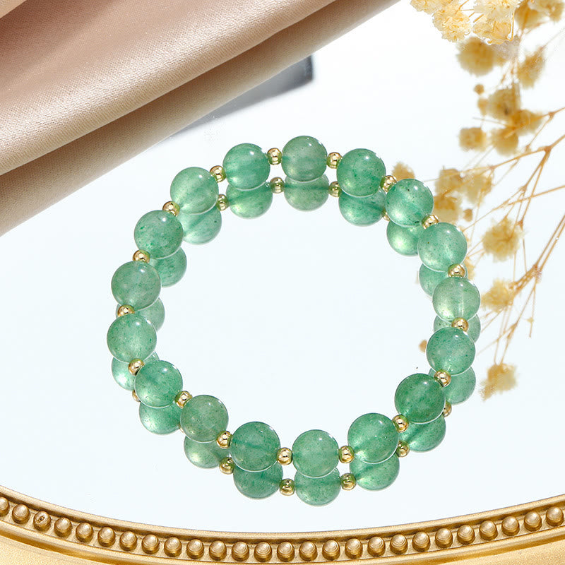Ensemble de bracelets Arbre de vie en quartz rutile vert fraise Olivenorma
