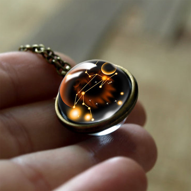 Collier de protection en verre Olivenorma avec 12 étoiles du zodiaque