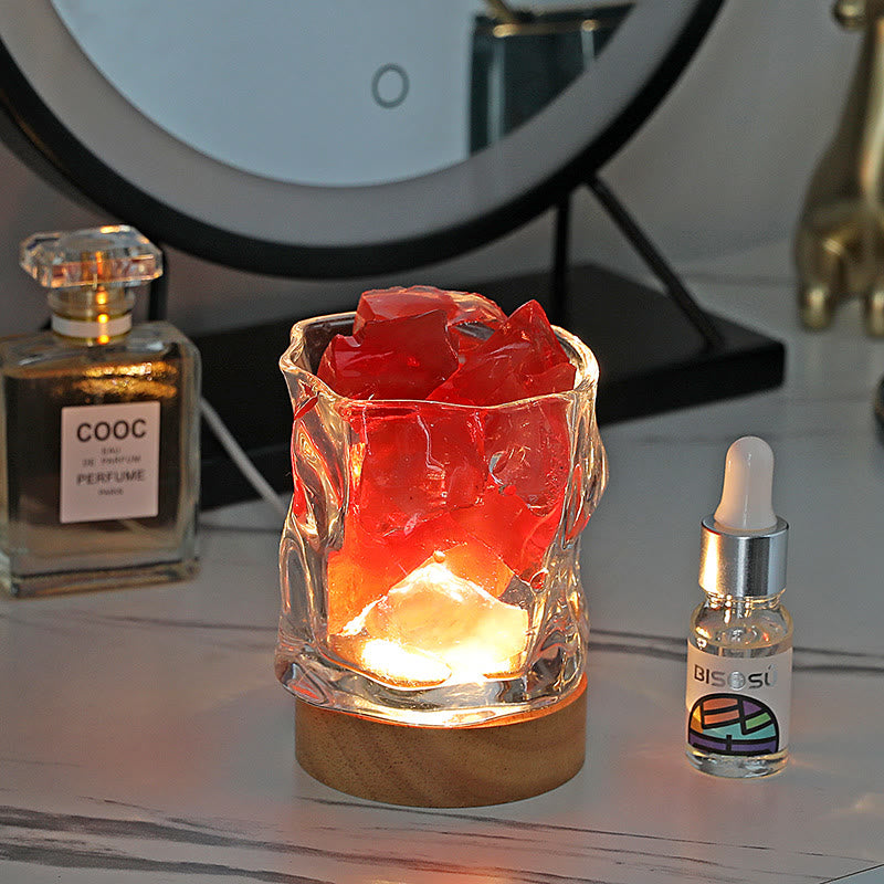 Lampe d'aromathérapie en cristal d'huile essentielle en pierre de verre irrégulière Olivenorma
