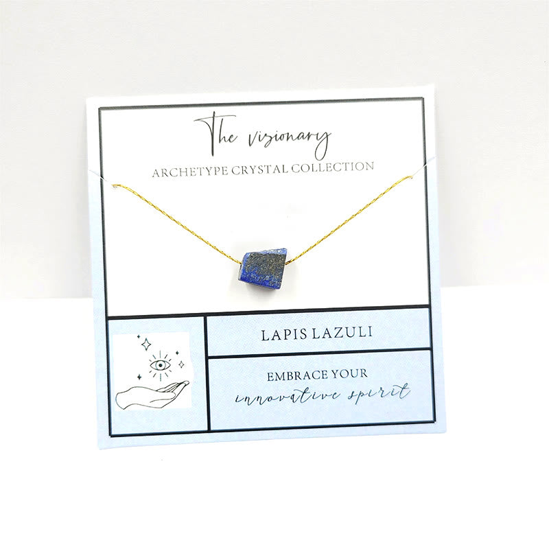 Collier avec pierres précieuses brutes taillées, cadeau de gratitude spirituelle Olivenorma 