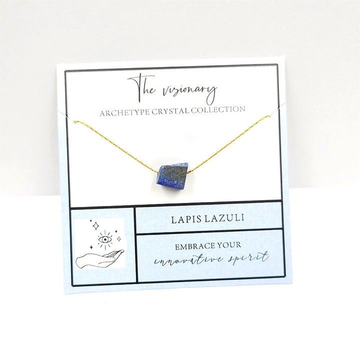 Collier avec pierres précieuses brutes taillées, cadeau de gratitude spirituelle Olivenorma 