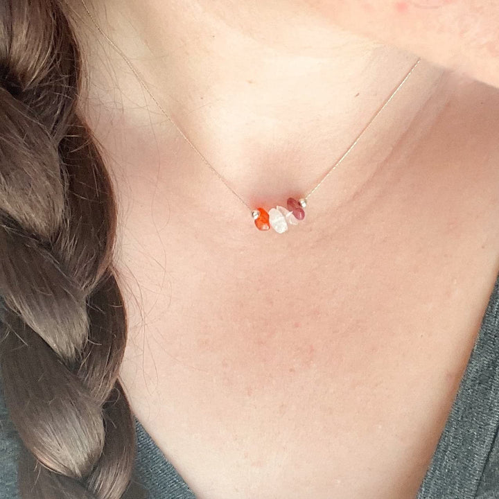 Collier ras du cou signe du zodiaque en pierre naturelle Olivenorma