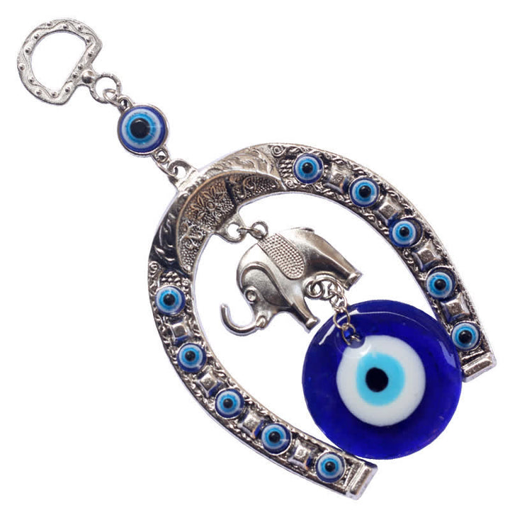 Décoration murale Olivenorma Blue Evil Eye, Elephant &amp; Horseshoe