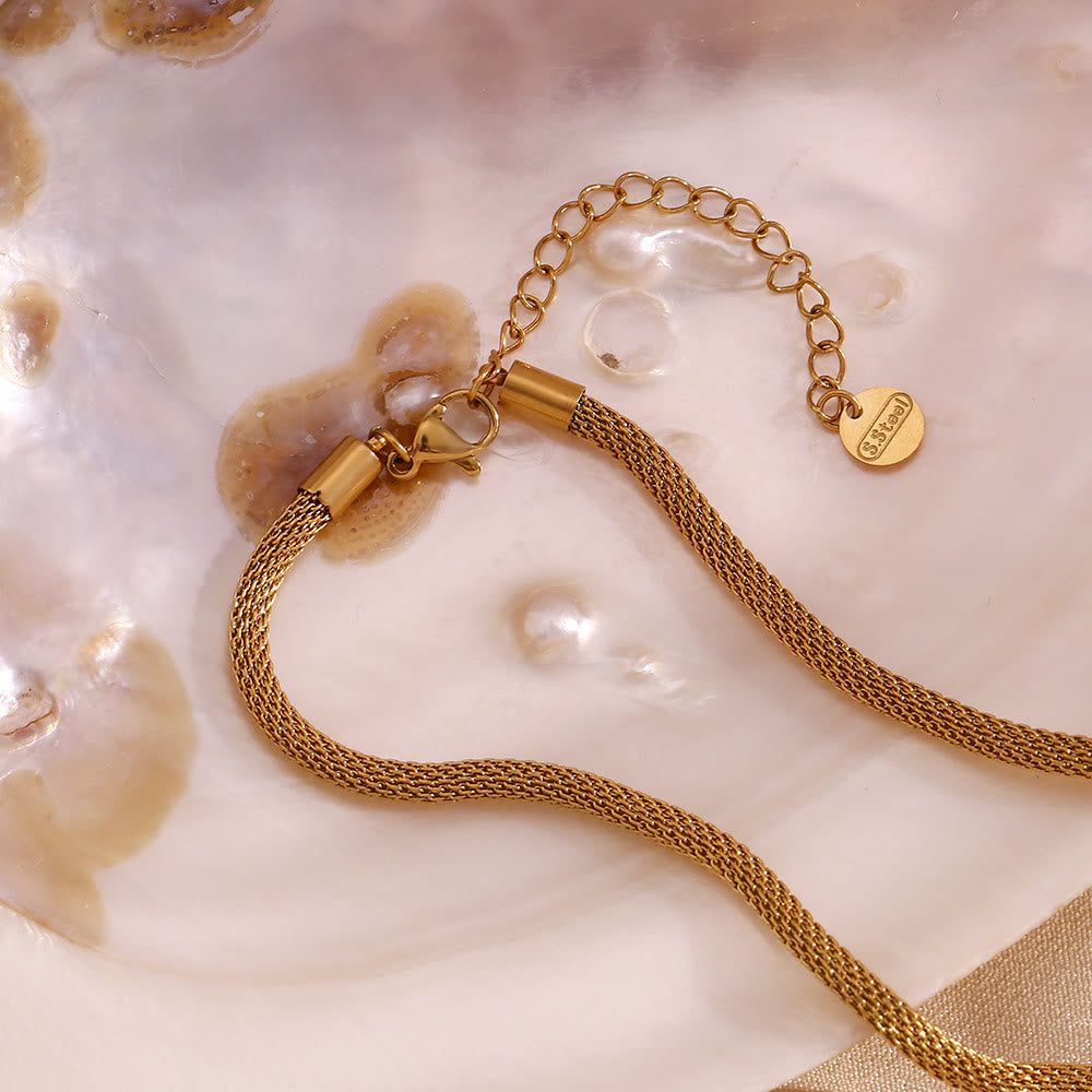 Collier à chaîne épaisse avec zircon blanc turquoise et mauvais œil Olivenorma 