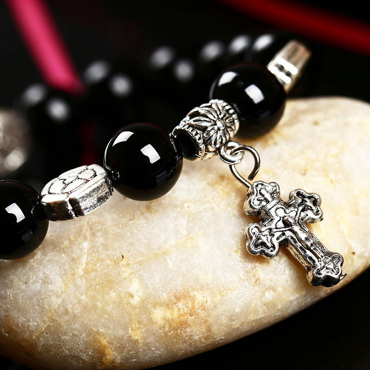 Bracelet symbole de croix en cristal naturel Olivenorma 