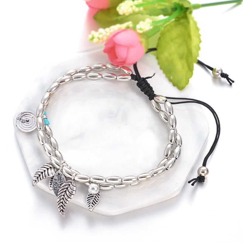 Bracelet de cheville double couche Olivenorma turquoise argenté - image 6