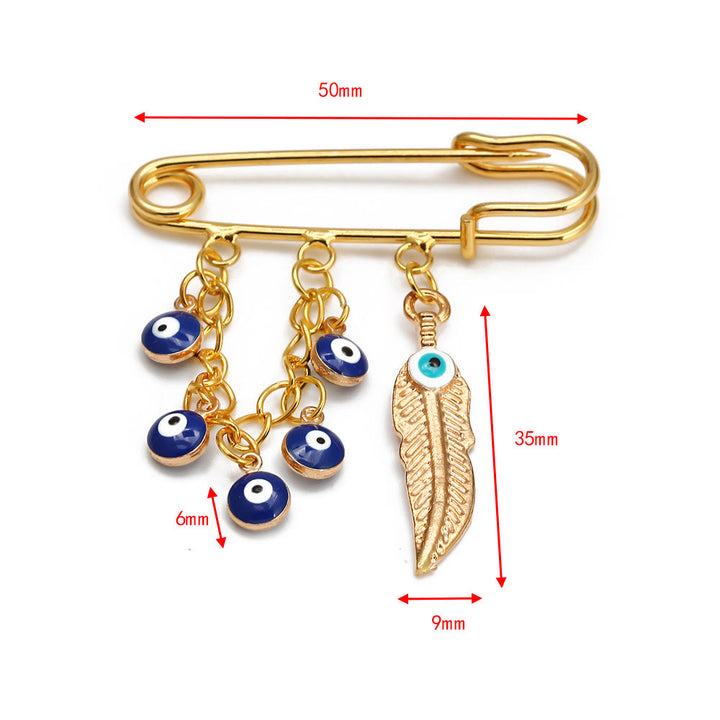 Broche Olivenorma série Evil Eye Hamsa - Chaîne Œil maléfique et feuilles - image 20