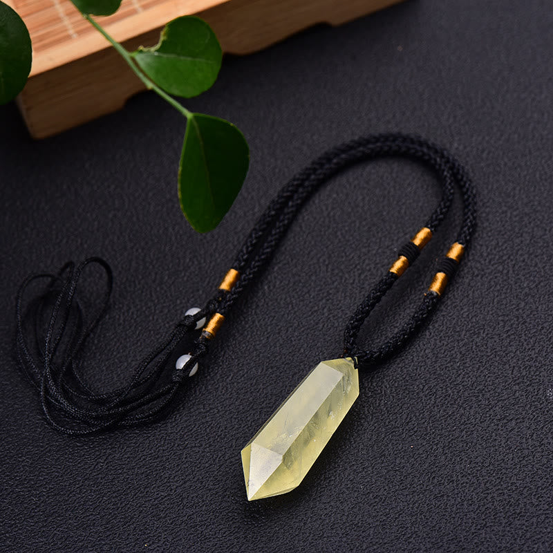 Olivenorma« Vie prospère » – Collier en cristal à prisme hexagonal en citrine