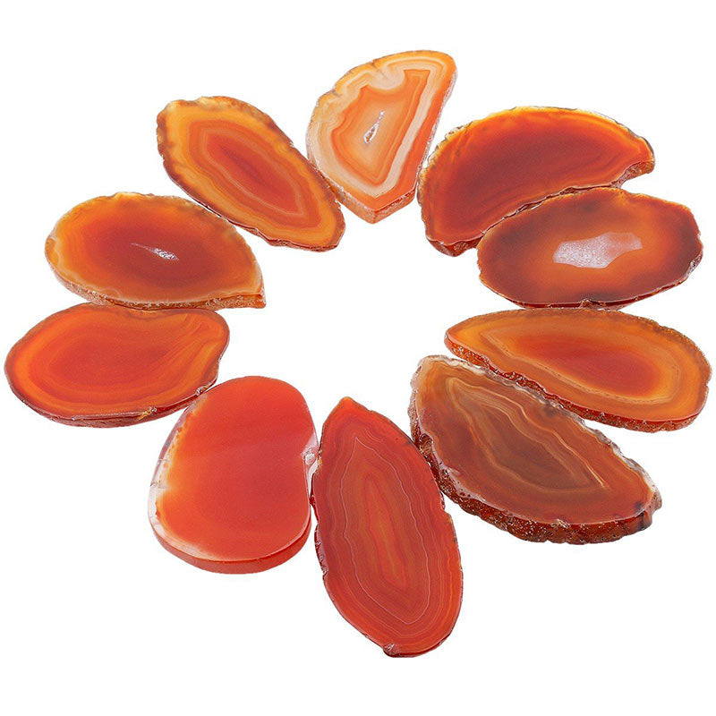 Décoration en pierres précieuses d'agate naturelle tranchée Olivenorma - Agate rouge - image 1