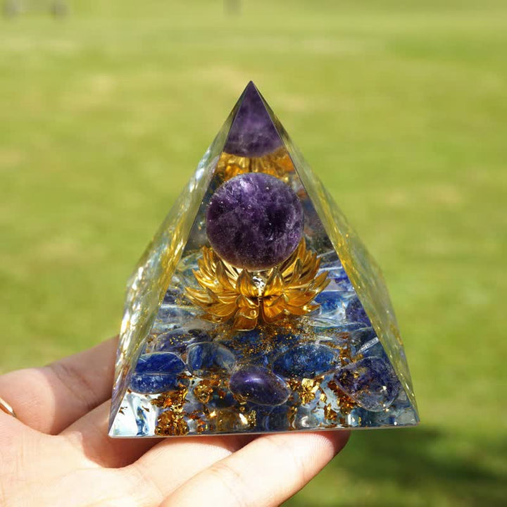 Sphère d'améthyste Olivenorma Lapis Lazuli Lotus Orgone Pyramide 