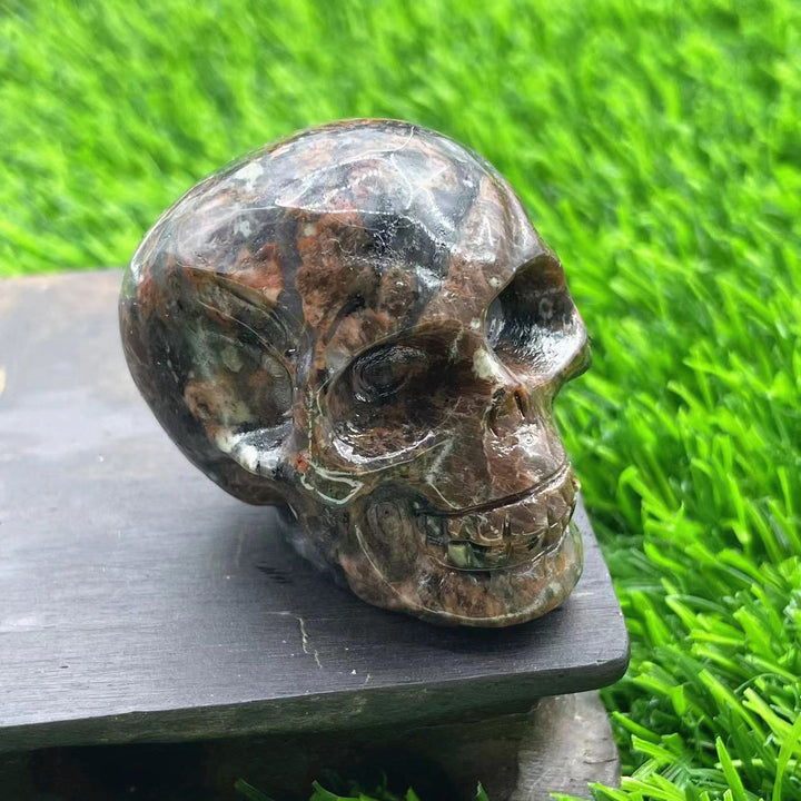 Décoration en pierre précieuse de crâne en cristal naturel sculpté Olivenorma de 5 cm 