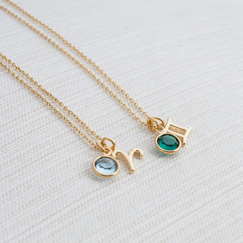 Collier de protection avec pierre de naissance du zodiaque Olivenorma