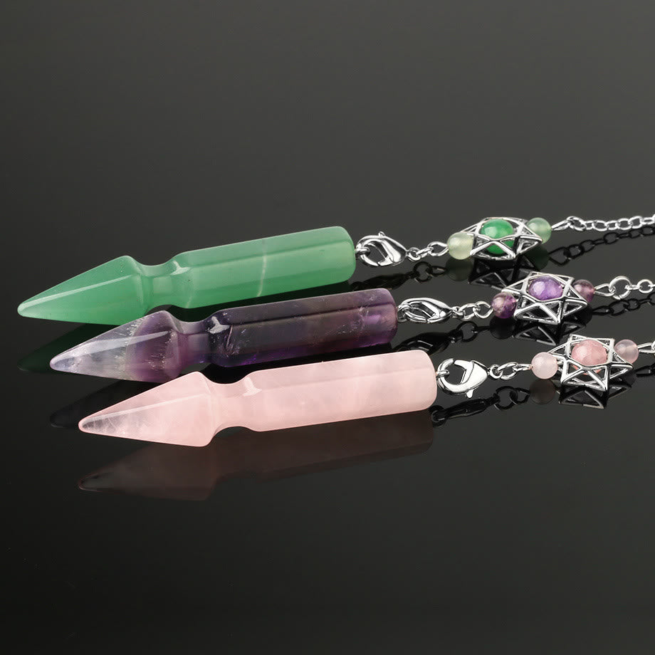 Pendule Lotus Metatron en cristal naturel Olivenorma